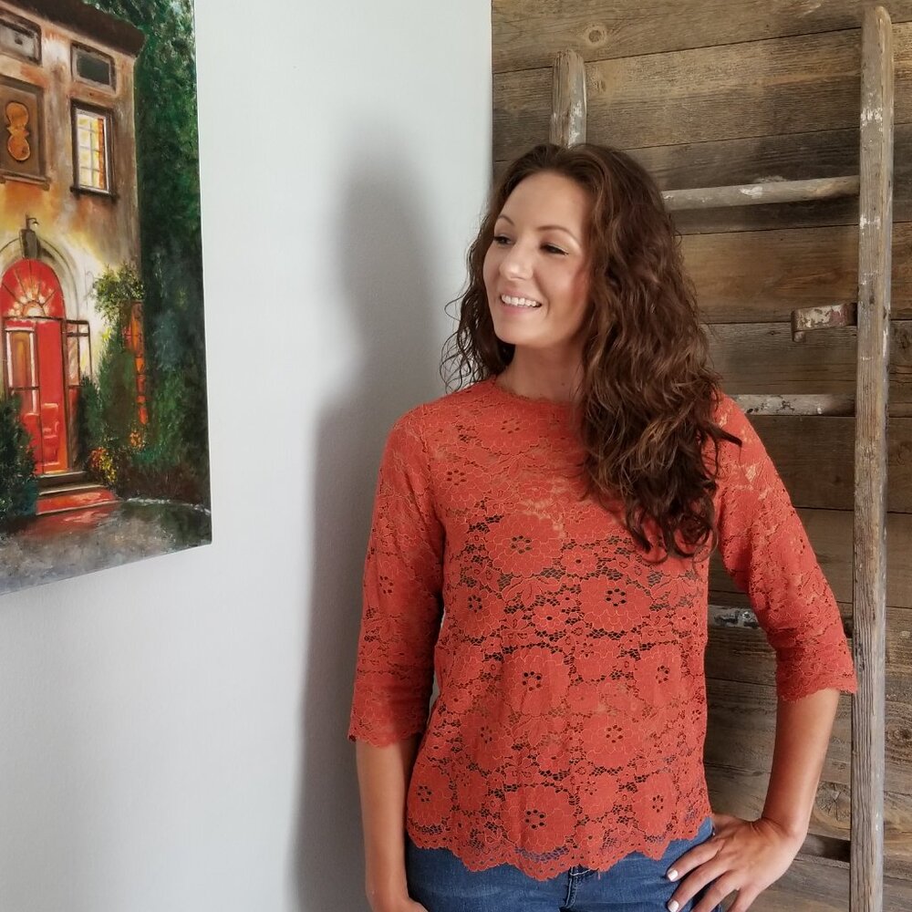 Rust Lace Blouse - Picture 5 of 5
